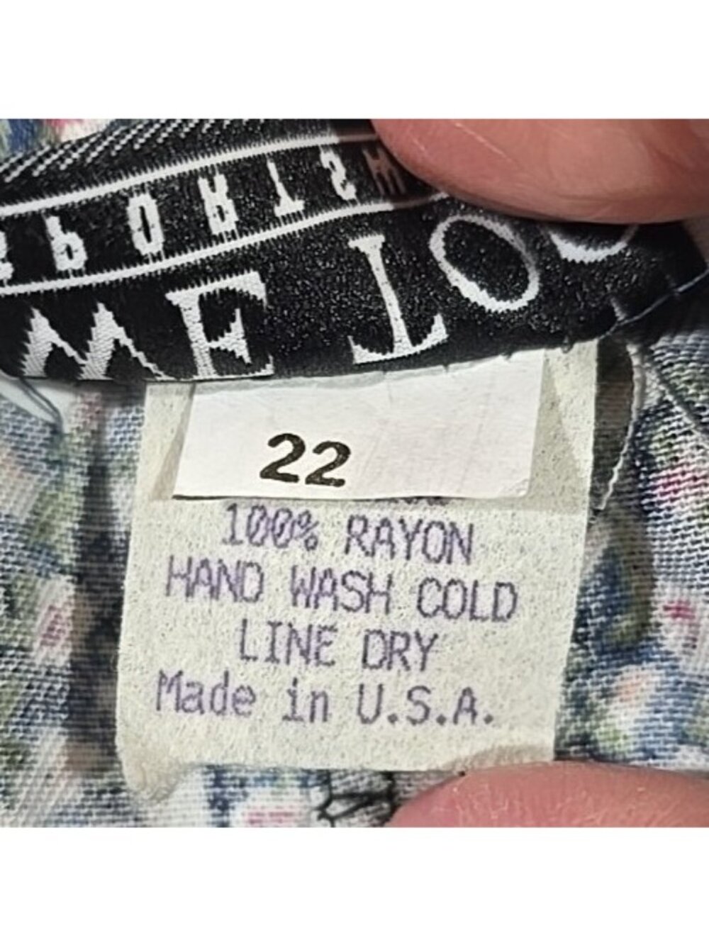 We Too Sportswear Vtg Midi Floral Skirt Rayon Elastic Waist USA Made Women's 22 - Picture 7 of 9